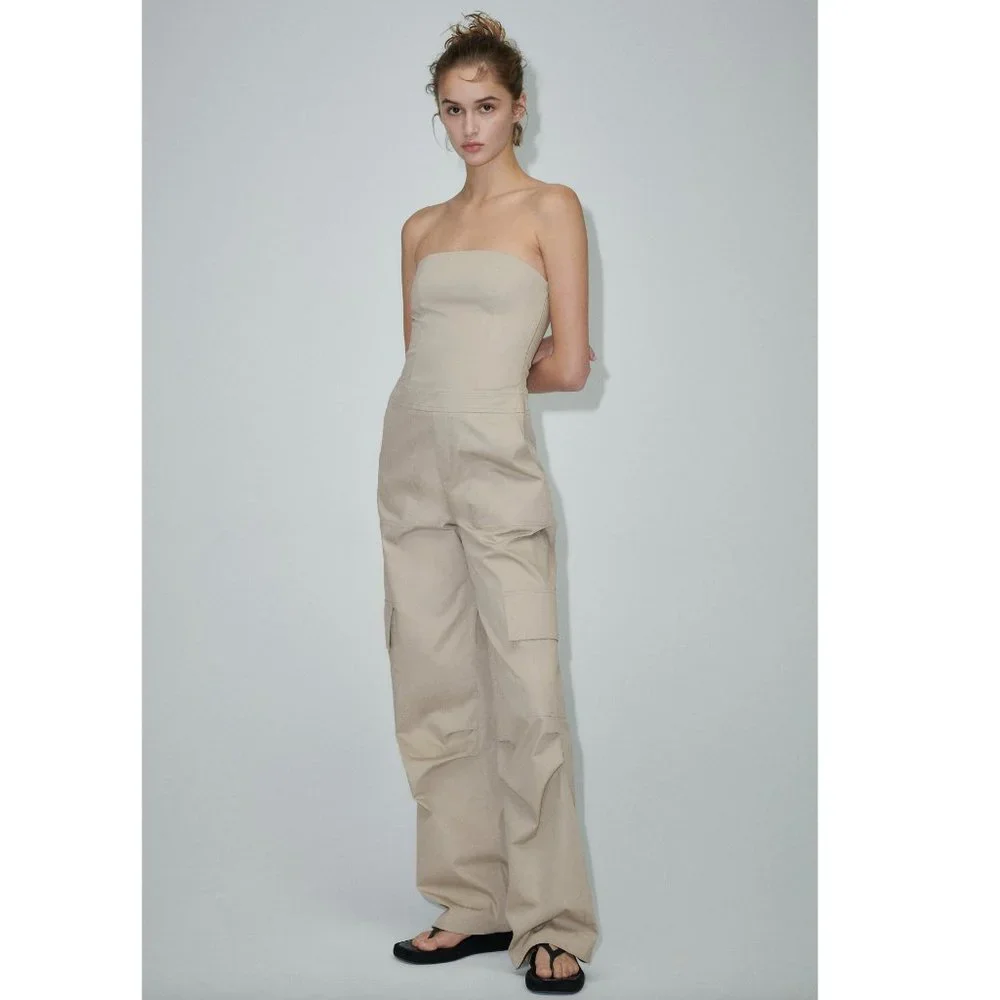 BLOGGER'S FAVE! Zara Long Cargo Jumpsuit NWT